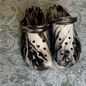 CROCS Black and White swirls